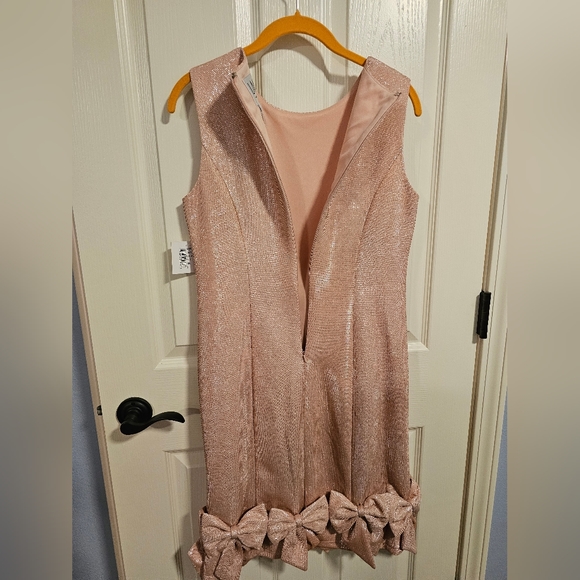 LM Collection Midi Bow Dress- Pink- Size 6 - Picture 5 of 14